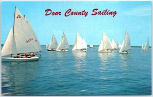 Postcard - Door County Sailing, Getting Ready for the Race - Wisconsin