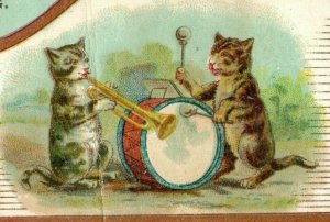 1880's Koch & Shankweiler Clothing Anthropomorphic Cats Trumpet & Drums P175