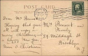 Christmas Joseph and Mary with Halos and Baby Jesus c1910 Vintage Postcard