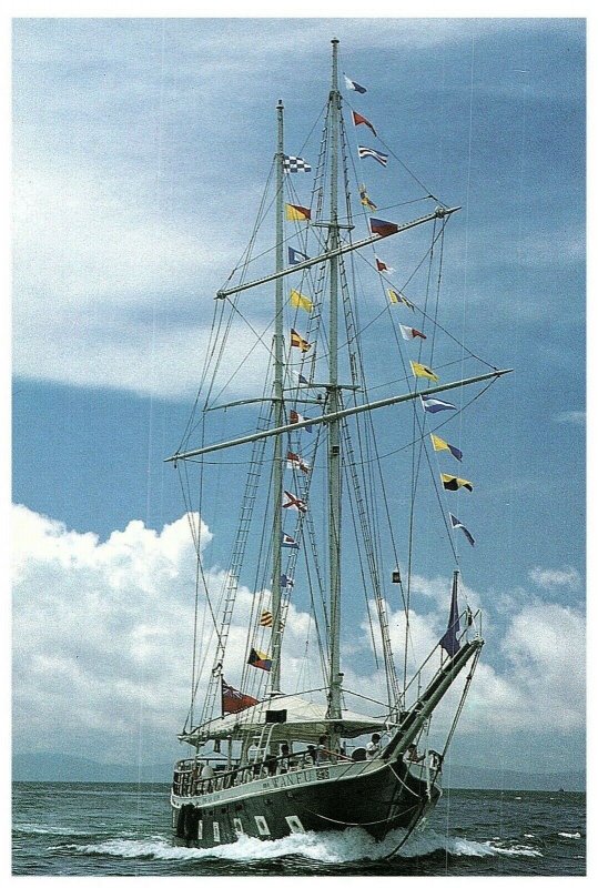 Hong Kong Hilton WANG FU brigantine Ship Cruising to Aberdeen New Territories