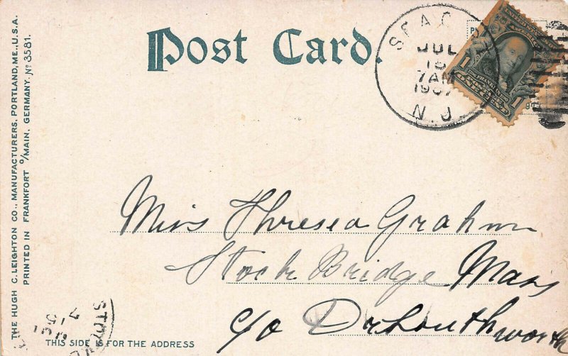 New Monmouth House, Spring Lake, New Jersey, Early Postcard, Used in 1907