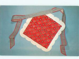 Pre-1980 This Is A Postcard RED CONVERTIBLE APRON BY NATIONAL HANDCRAFT AC7278