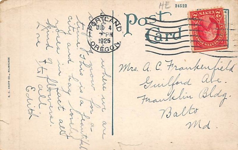 Multnomah Hotel Portland, Oregon OR Postcard