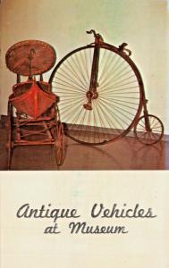 MT OLIVET KY-ANTIQUES VEHICLES MUSEUM-BLUE LICKS-OLD BICYCLE-BABY BUGGY POSTCARD