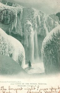 Vintage Postcard 1905 Cave Of The Winds Winter Niagara Falls New York NY