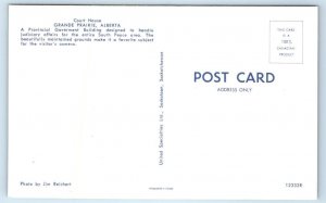 2 Postcards GRANDE PRAIRIE, Alberta Canada ~ COURT HOUSE & Trumpeter Swan 1960s