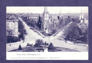 DC Vintage view Thomas Circle Washington DC UDB Postcard Carte Postale