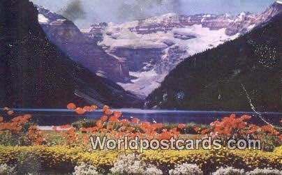 Lake Louise & Victoria Glacier Banff National Park Canada Writing On Back 