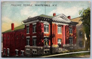 K16/ Whitehall New York Postcard c1910 Masonic Temple Building  191