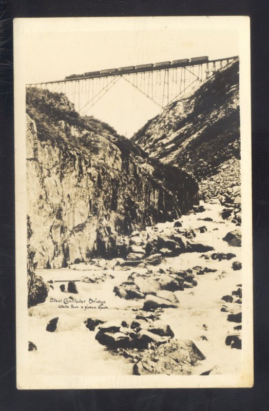 RPPC WHITE PASS & YUKON RAILROAD ROUTE CANTILEVER BRIDGE REAL PHOTO POSTCARD