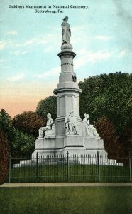 c. 1910 Soldiers Monument In National Cemetery Gettysburg, PA. Postcard P15