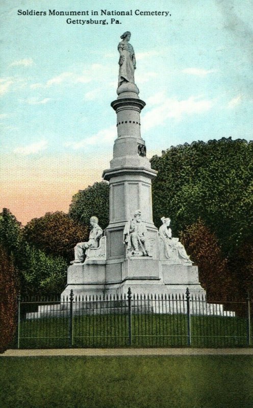 c. 1910 Soldiers Monument In National Cemetery Gettysburg, PA. Postcard P15 