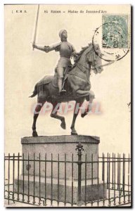 Old Postcard Reims Statue of Jeanne d & # 39Arc