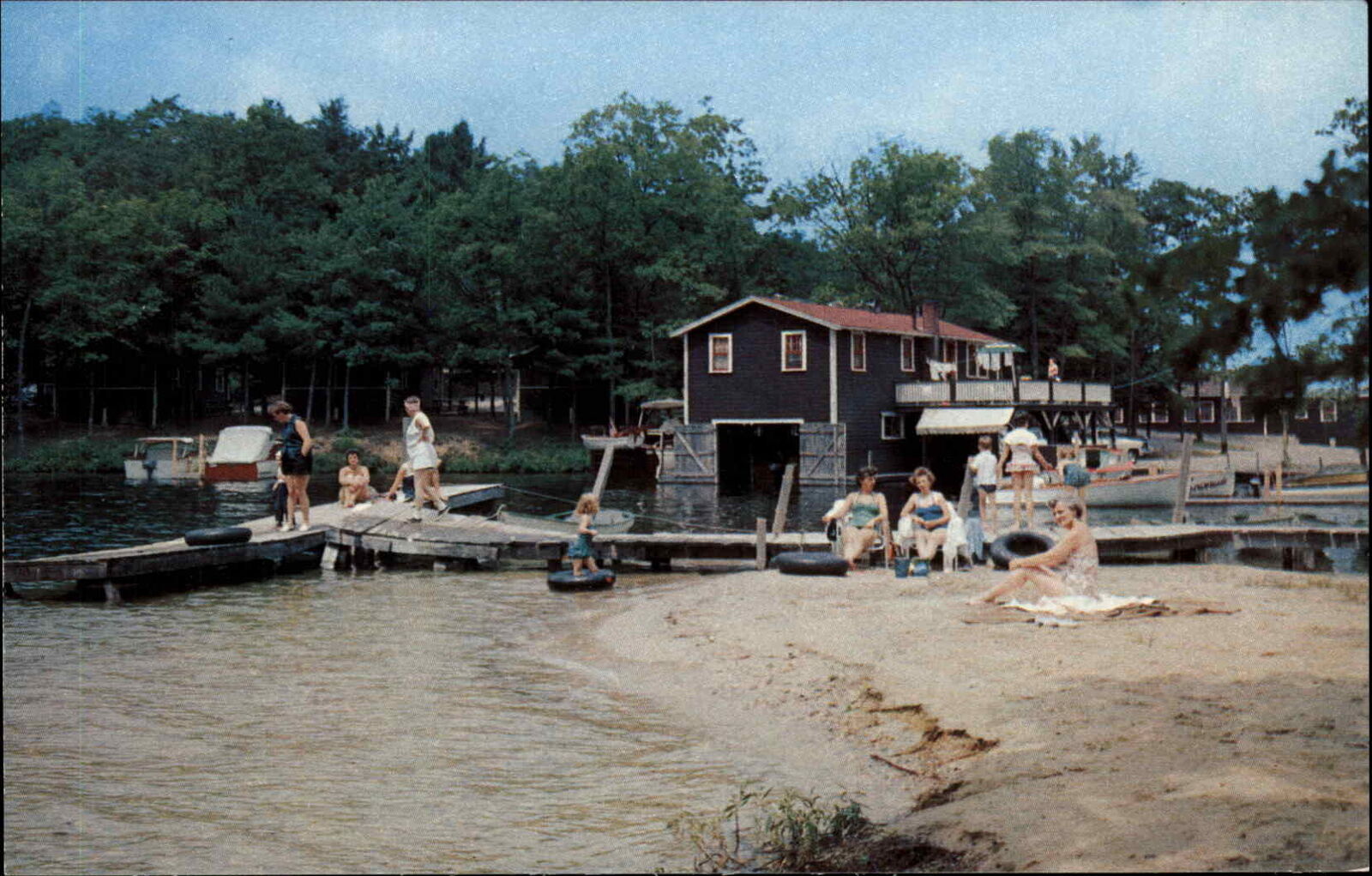 ALTON BAY NH Lake Winnipesaukee Sandy Point Beach Old Postcard United