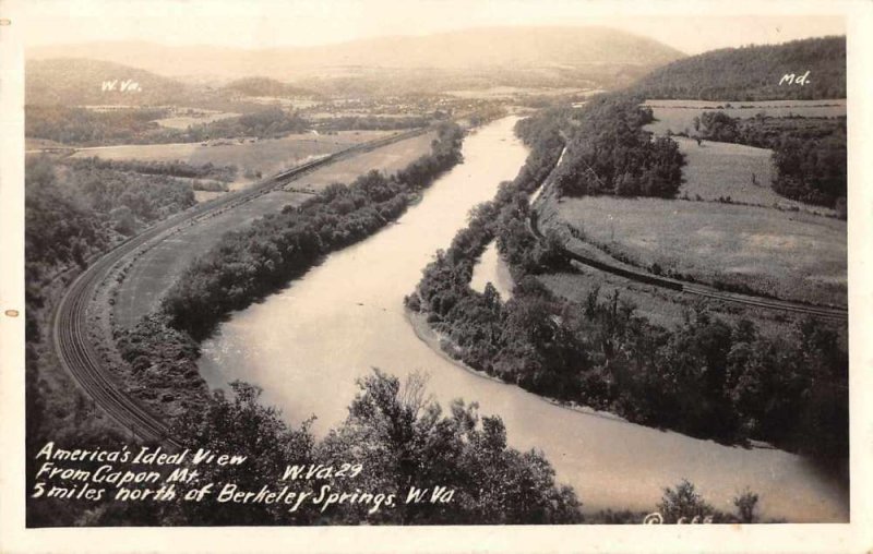 Berkeley Springs West Virginia View from Capon Mt Real Photo Postcard AA9082