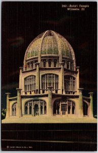 Baha's Temple Wilmette Illinois IL Nonagonal Shape Gray Architectural Postcard