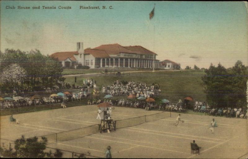 Pinehurst NC Country Club Tennis Courts c1930s-40s Postcard #2