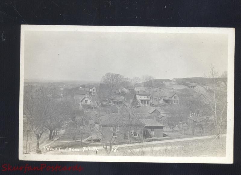 RPPC MISSOURI VALLEY IOWA BIRDSEYE VIEW RESIDENCE HOMES REAL PHOTO POSTCARD