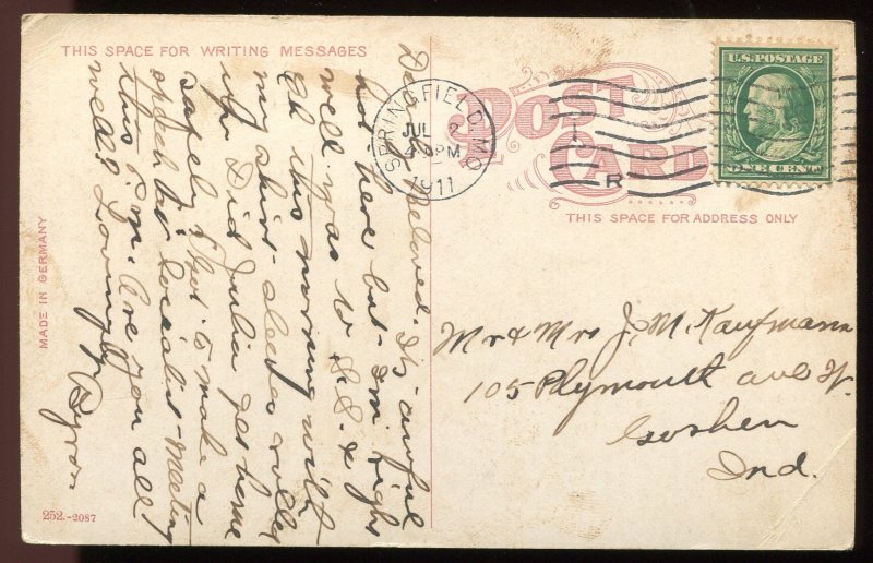 Entrance to Doling Park, Springfield, MO. 1911 postcard