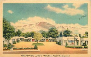 Colorado Springs Colorado Grand View Lodge 1950 Postcard roadside MWM 20-139