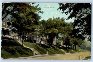 Lawrence Kansas KS Postcard Ohio Street Exterior View Trees Stairs c1910 Vintage