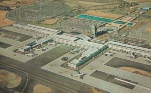 John F Kennedy Airport Aerial Birds Eye 1960s Postcard