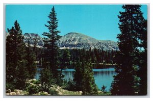 Mirror Lake Wasatch Mountains Evanston Wyoming WY UNP Chrome Postcard Y11