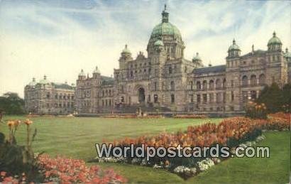 Parliament Buildings Victoria British Columbia, Canada Writing On Back 