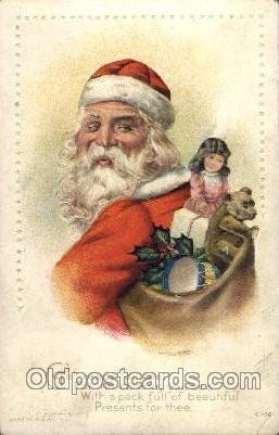 Santa Claus, Christmas postal used unknown light crease bottom right corner, ...