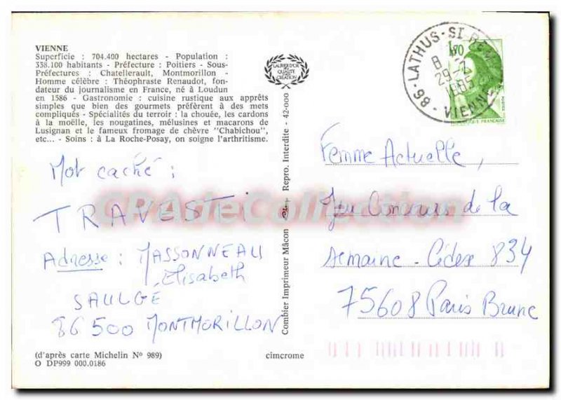 Postcard Modern Vienna Cenon Chauvigny Best Diss La Roche Posay Chatellerault...