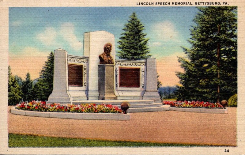 Pennsylvania Gettysburg The lincoln Speech Memorial 1948