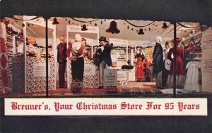 BREUNER'S Christmas Church Bazaar Window Display Sacramento Oakland CA Postcard