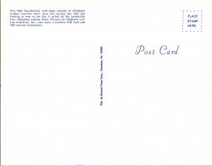 Ford Thunderbird Stainless Steel 1960 Oversize Car Postcard