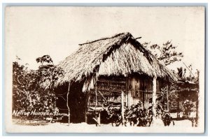 Panama Postcard View of Native Homes c1930's Unposted Vintage RPPC Photo