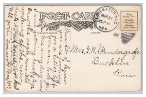 Near Eureka Springs Ark. Arkansas Sanitarium Lake Postcard c1918 Postmark