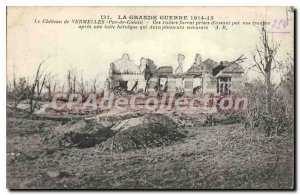 Postcard Ancient castle of Vermelles The Great War