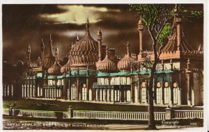 Sussex Postcard - Royal Pavilion - East Side - [By Night] - Brighton  Ref TZ6304