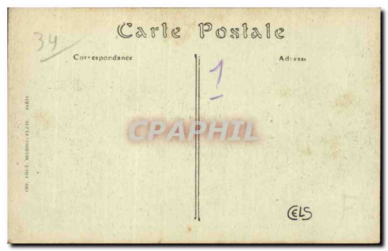 Old Postcard Montpellier Place de la Comedie View from Esplanade Theater Tram