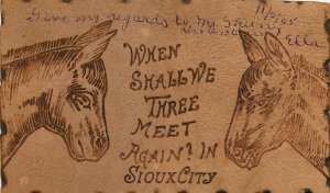 Postcard 1905 Dakota Sioux City When shall we meet again horses TP24-1880