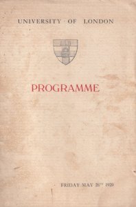 University Of London 1920 Theatre Military Ceremony Scots Guard Programme