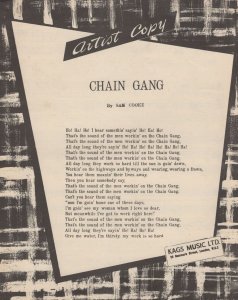 Chain Gang Sam Cooke Sheet Music