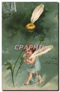 Old Postcard Angel Flower Angel O nulla affatto