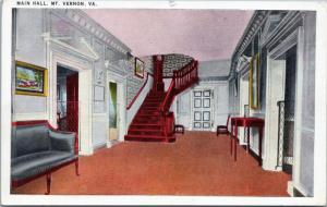 George Washington Mansion -  Main Hall, Mount Vernon, Virginia