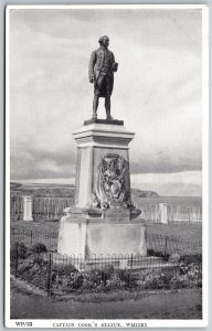 Vtg Captain Cook's Statue Whitby Yorkshire England Postcard