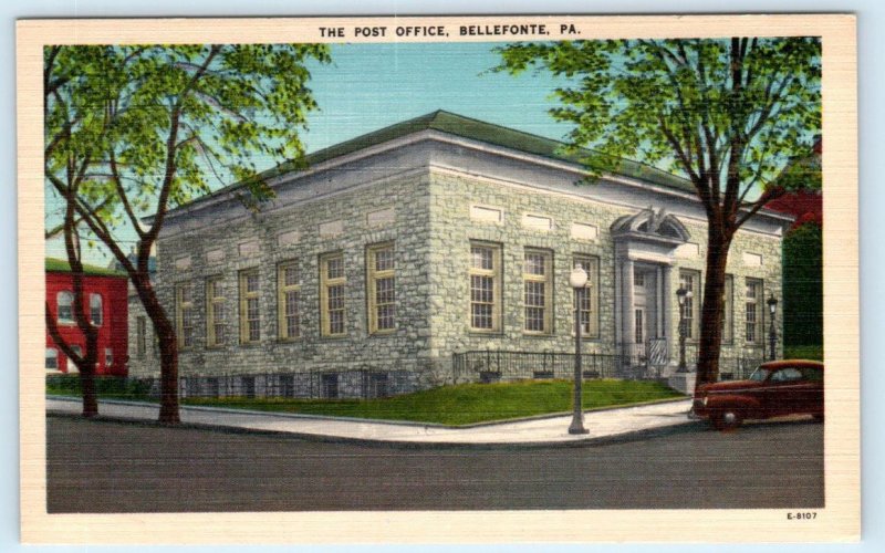 2 Postcards BELLEFONTE, Pennsylvania PA ~ Post Office TITAN METAL PLANT c1940s