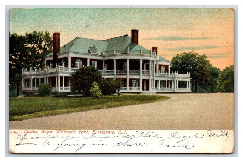 Roger Williams Park Casino Providence Rhode Island RI 1908 UDB Postcard R15