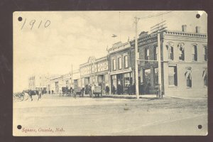 OSCEOLA NEBRASKA DOWNTOWN STREET SCENE SQUARE STORES VINTAGE POSTCARD