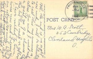 Prudenville Michigan Greetings From boat on Houghton Lake antique pc ZA440416