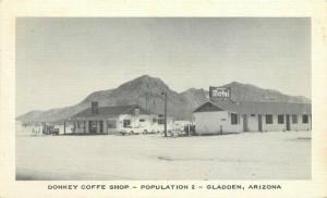 Autos Donkey Coffee Shop Postcard Gladden Arizona National Press 3824