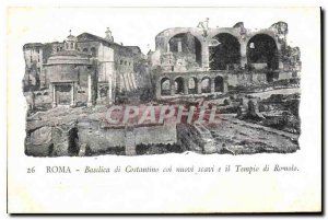 Postcard Old Roma Basilica di Constantino silent nuovi scavi e il Tempio di R...